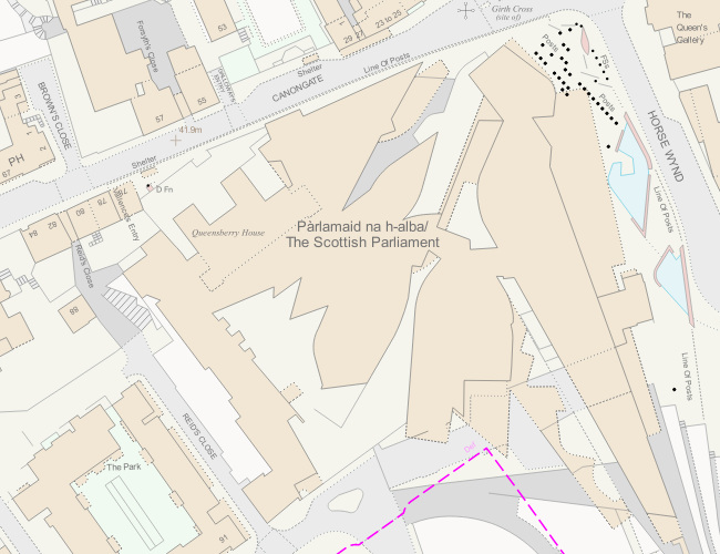 Map of The Scottish Parliament, Holyrood, Edinburgh