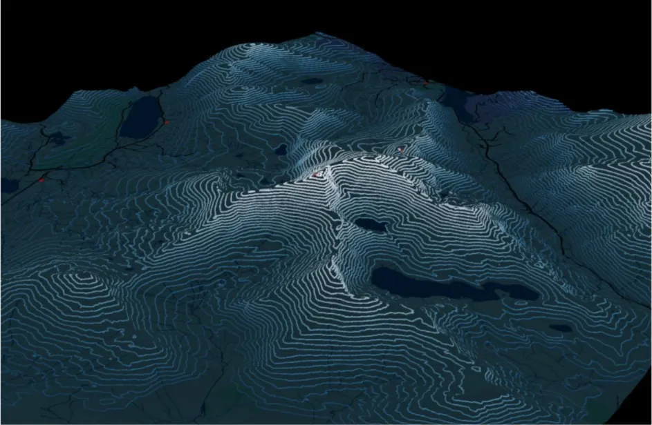A test of 3D contours of Snowdon.