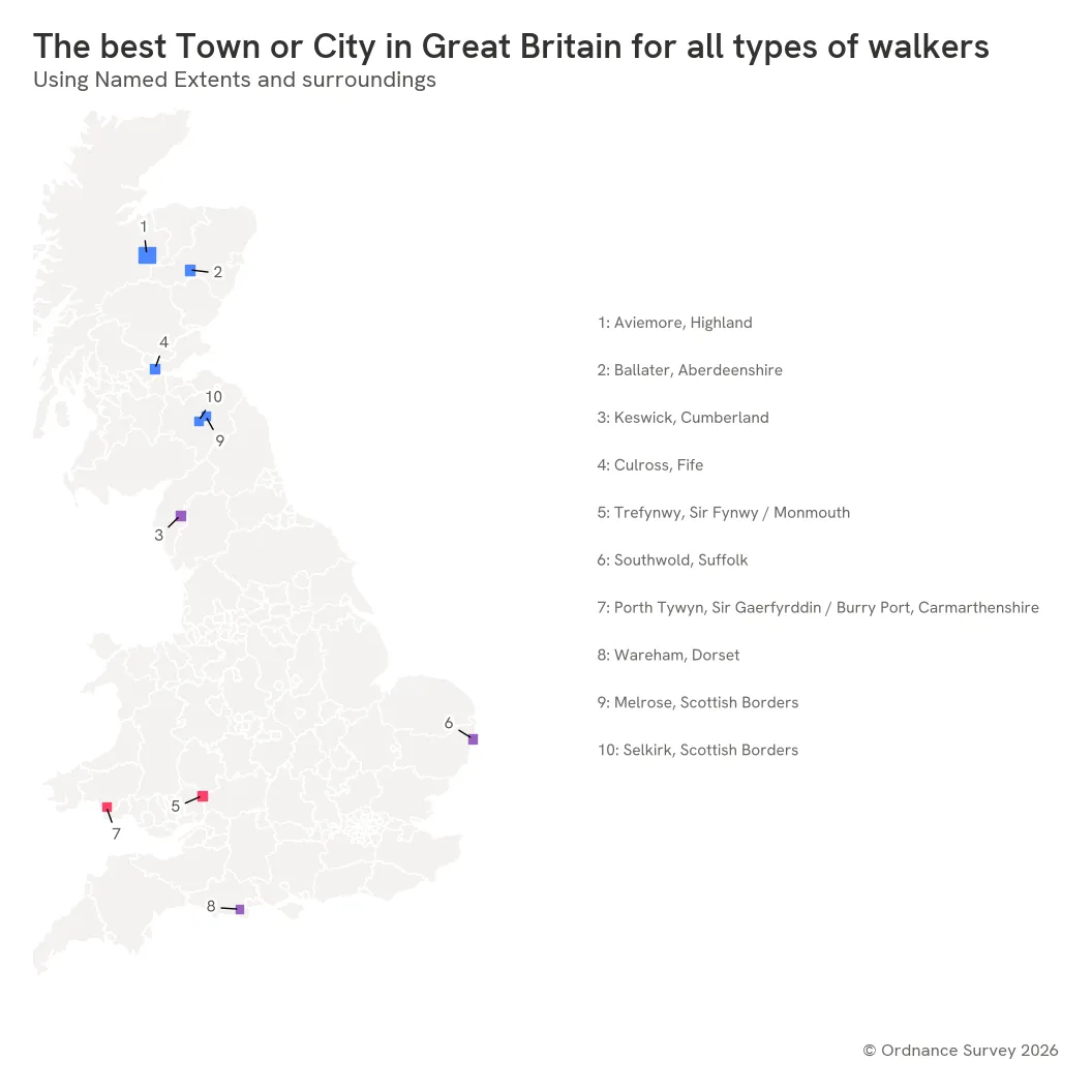 Britain's top 10 most walkable towns.