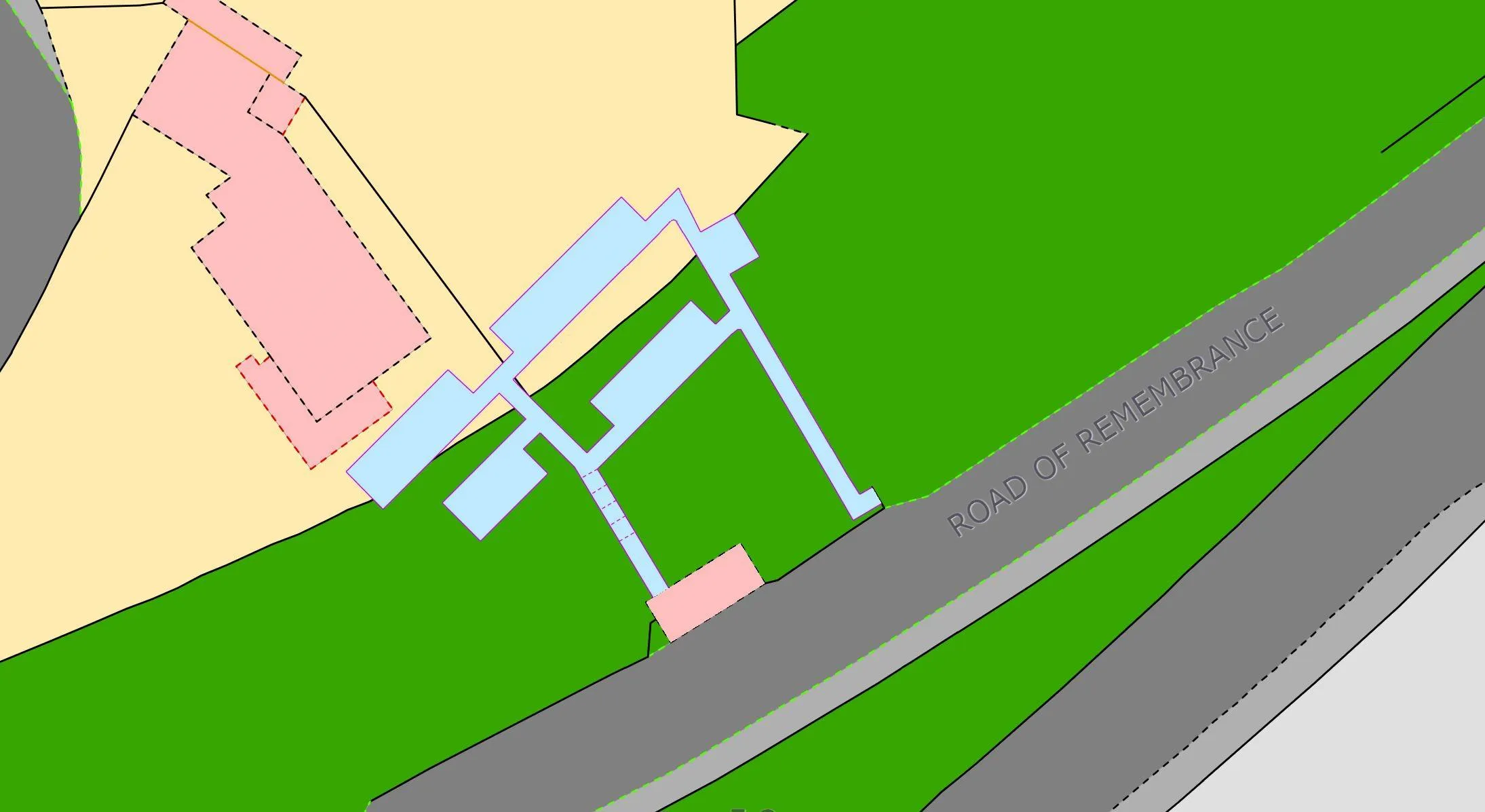Map extract showing the location of the tunnels