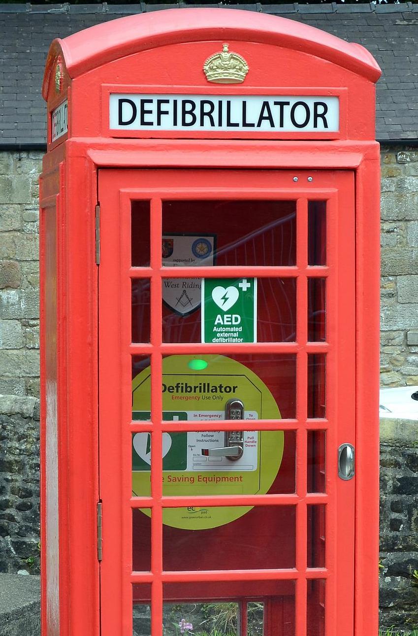 An example of a defibrillator with no literal address