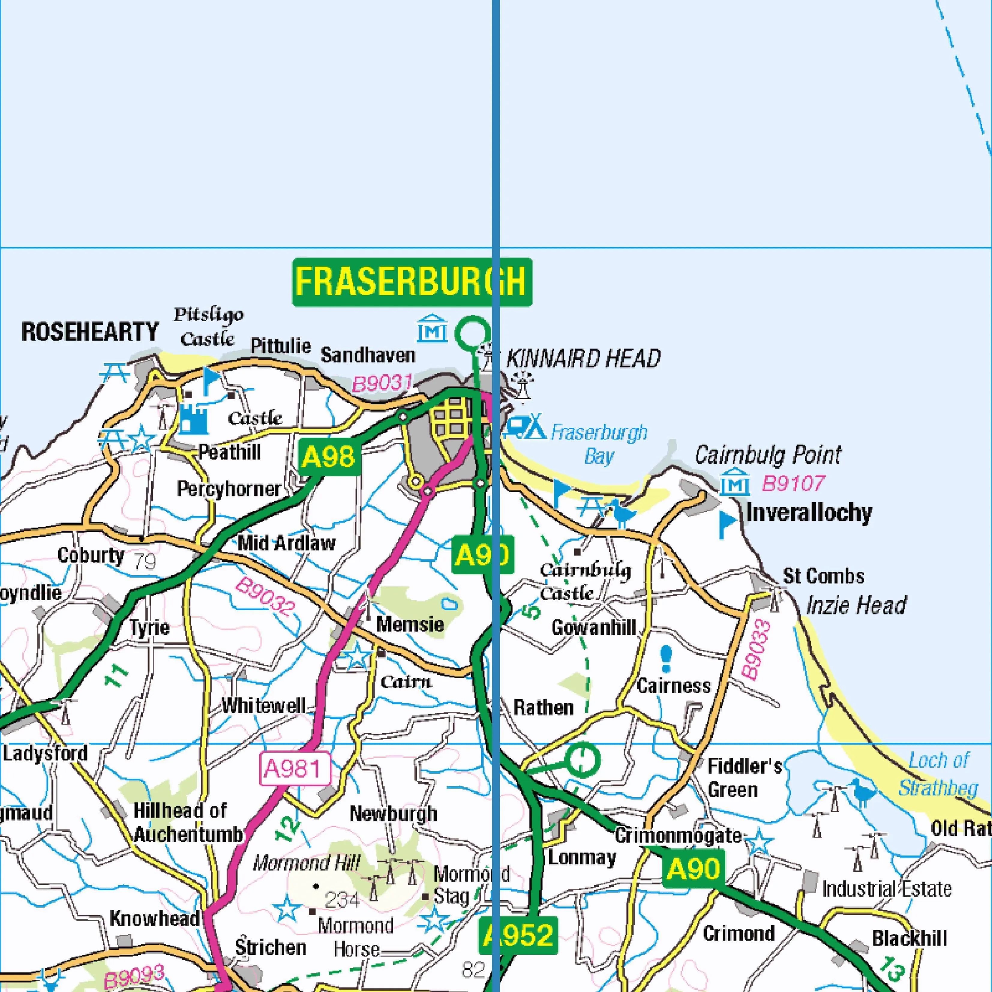 Segment of map showing Fraserburgh 