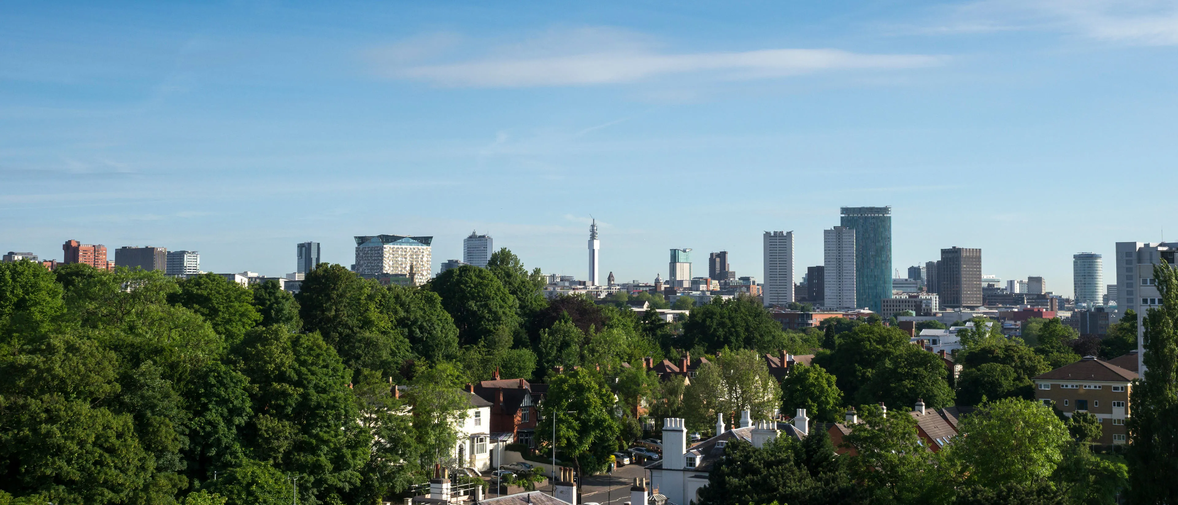 Birmingham skyline in summer