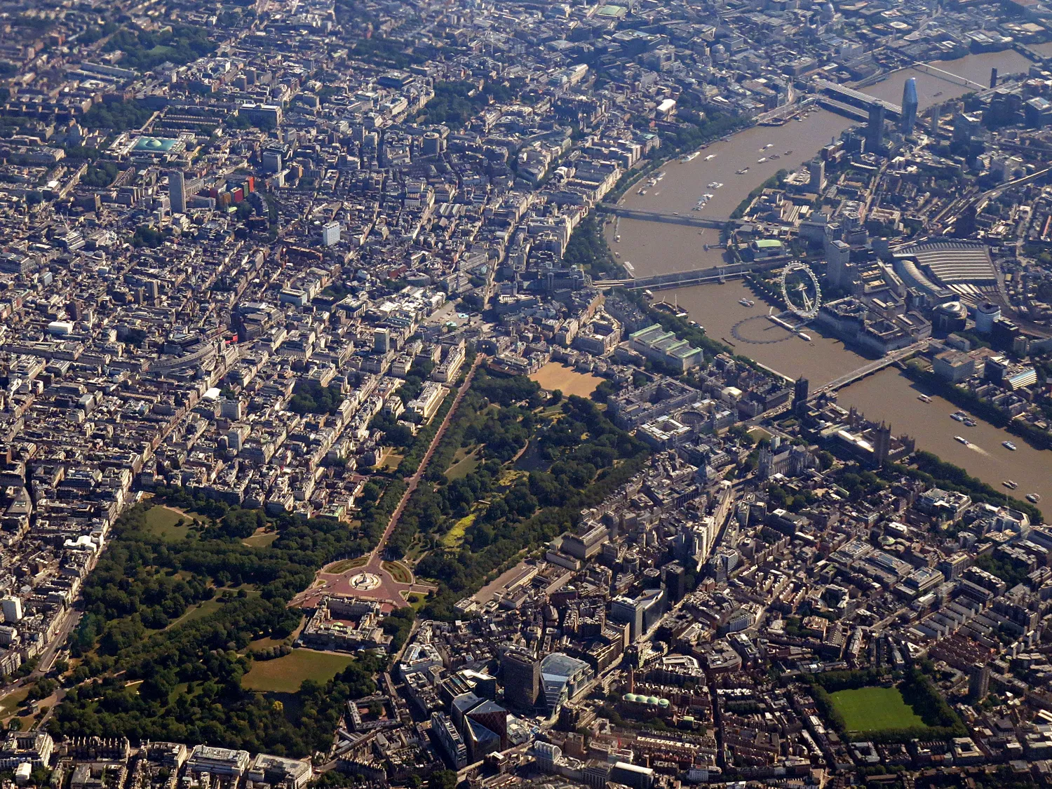 Aerial view of Buckingham Palace, London