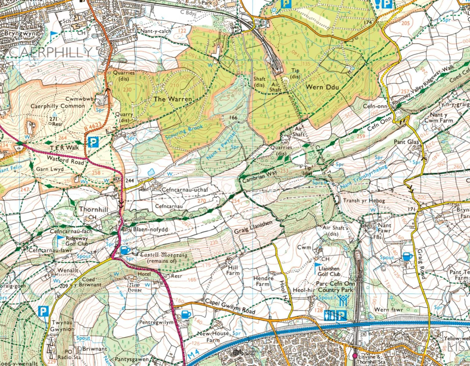 Map showing the first part of the Cambrian Way