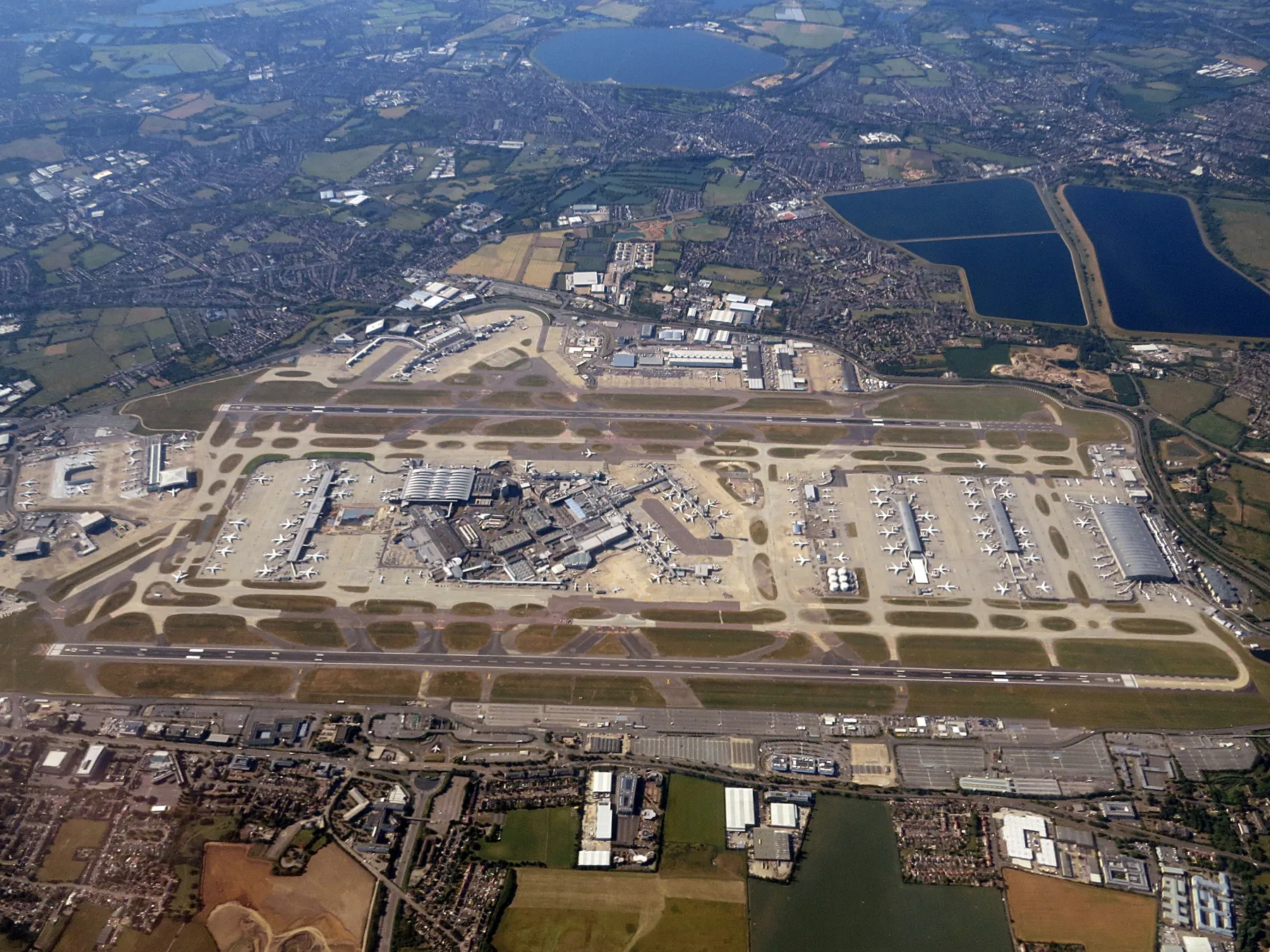 Aerial view of Heathrow Airport