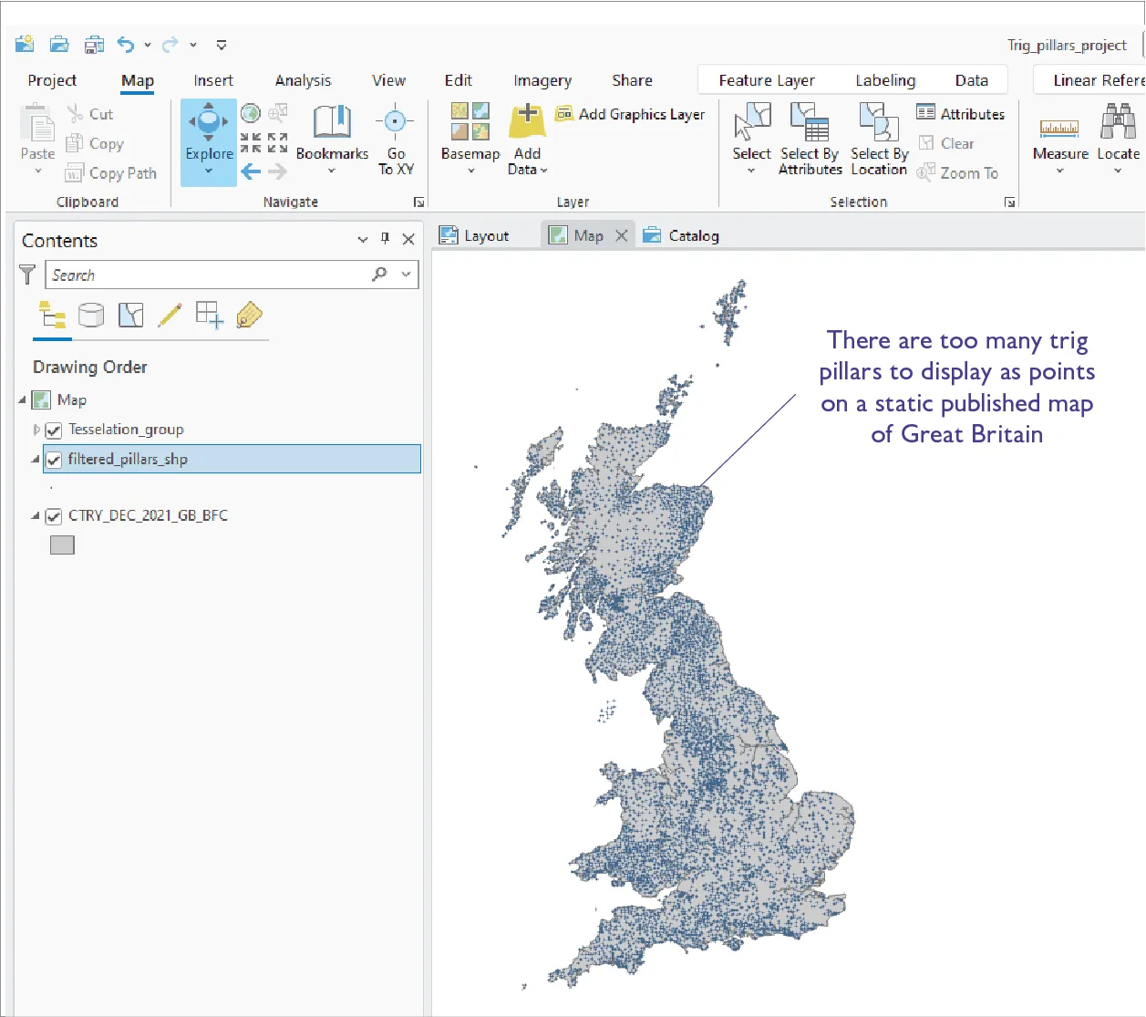 Screenshot of the data in ArcGIS Pro