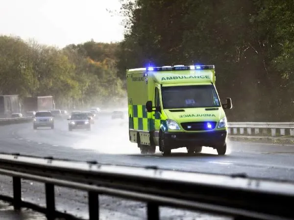 Ambulance on route to an emergency