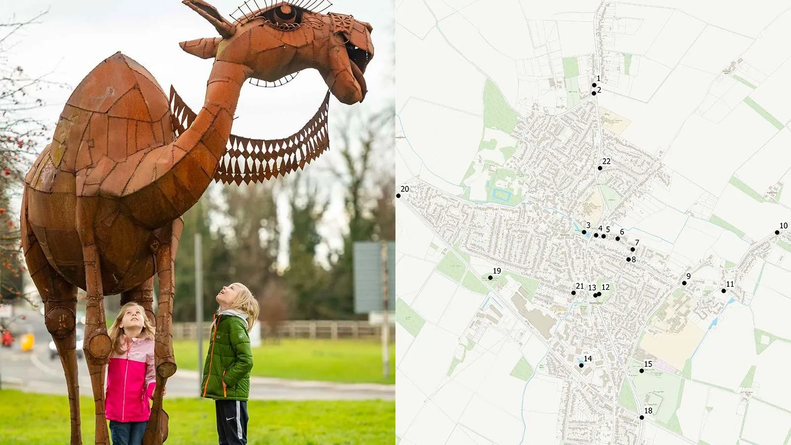 Camel sculpture on the Histon and Impington Parish Council art trail