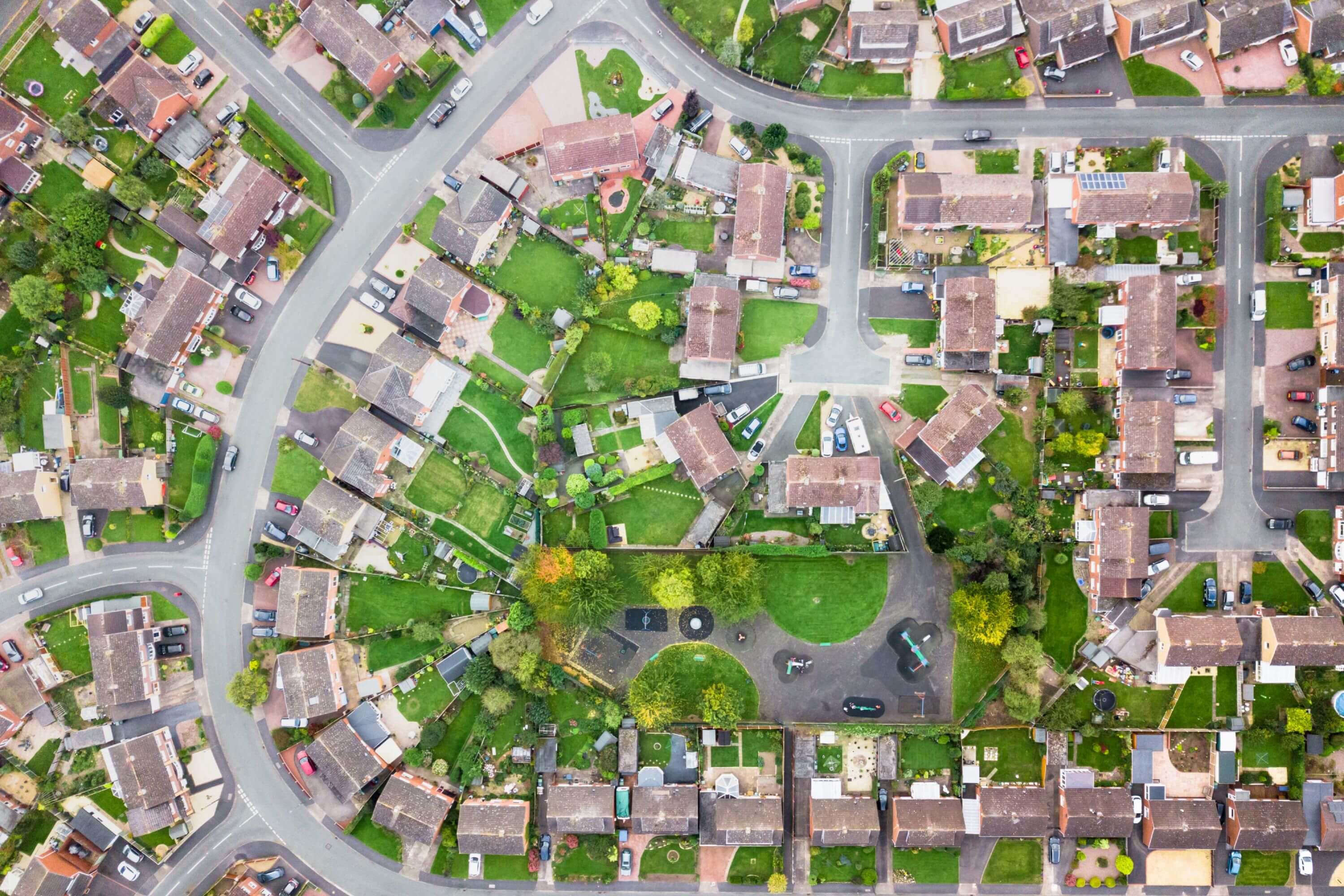 Aerial image of a neighbourhood
