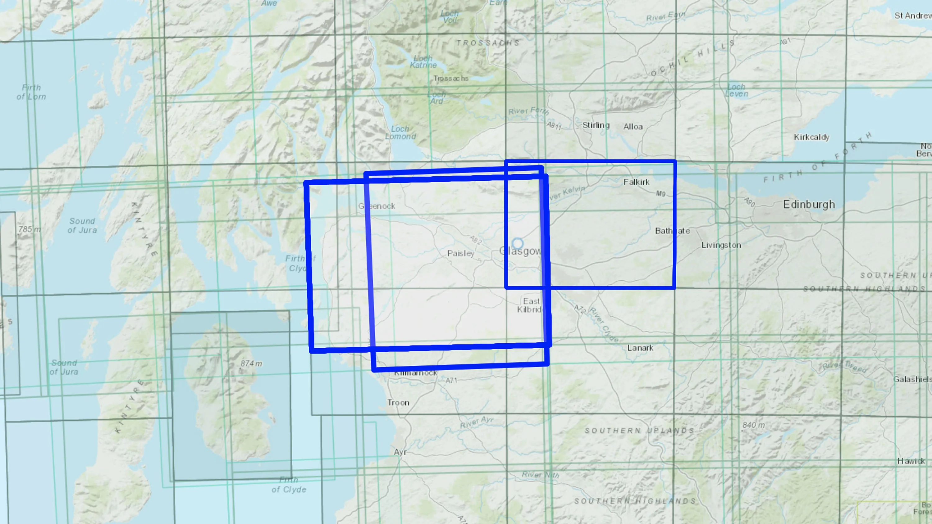 The raster tile service included in the OS Maps API, displaying up-to-date map tiles