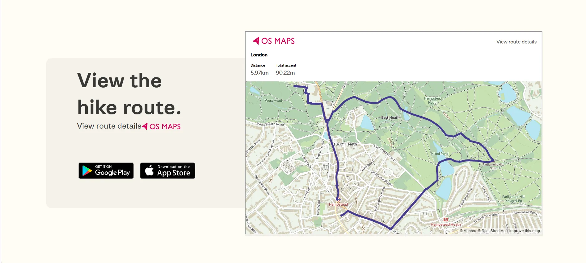 Embed OS Maps route - Merrell