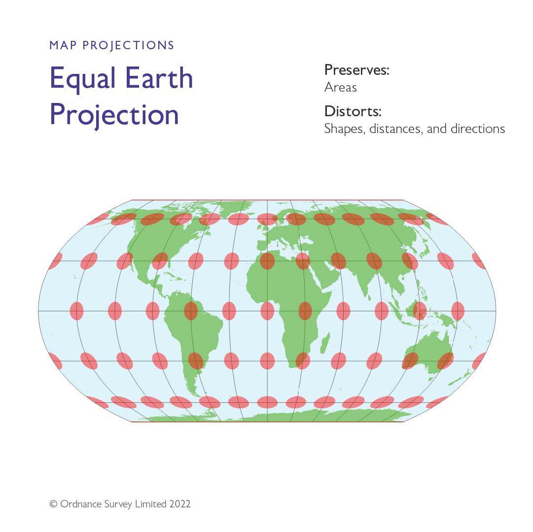 Equal earth projection map