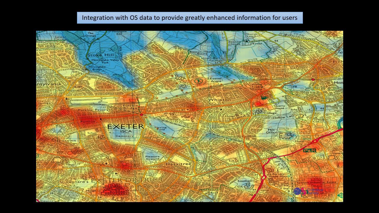 Exeter heat mapping - Integration with OS data to provide greatly enhanced information for users