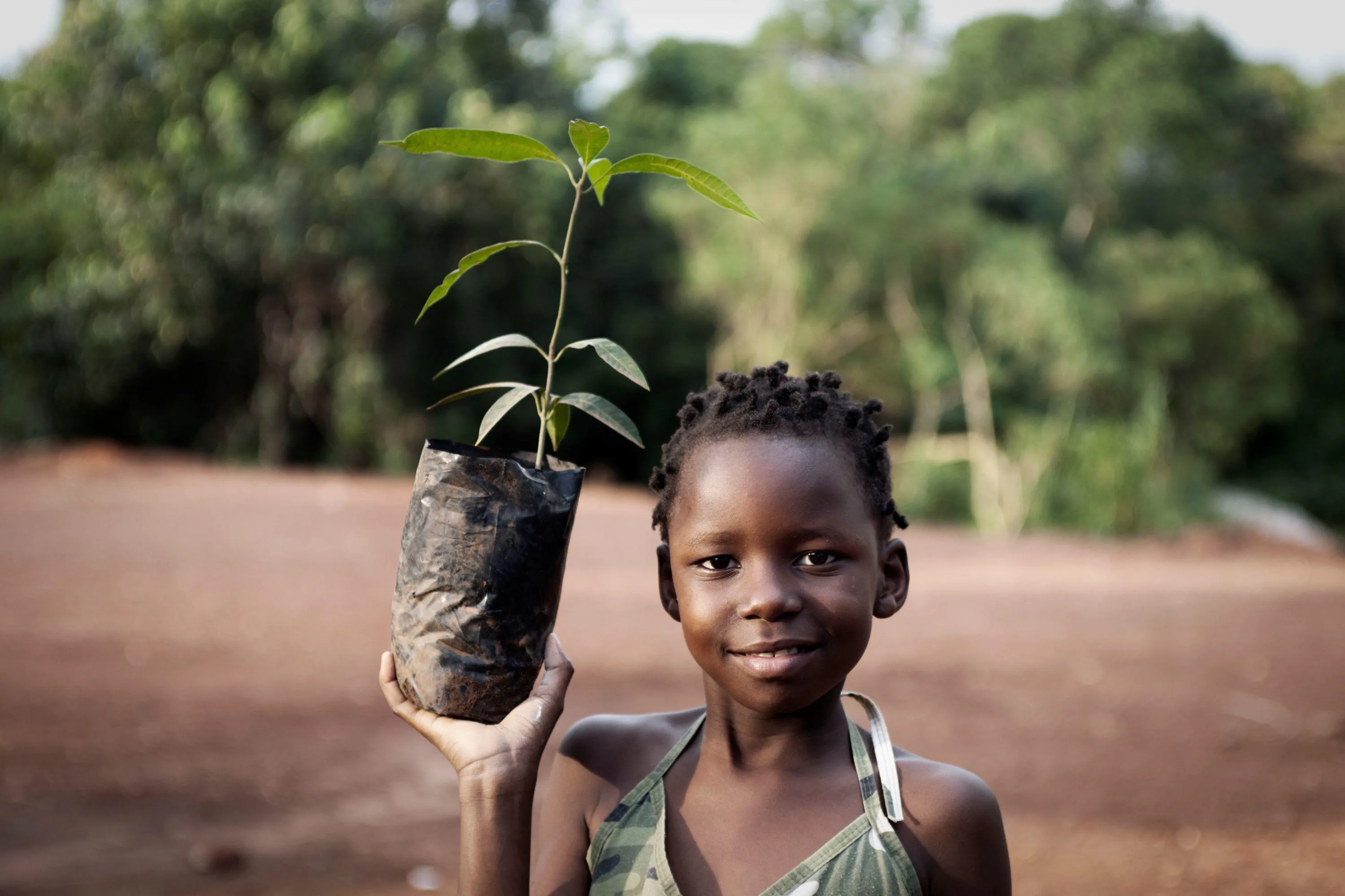 Woman with plant