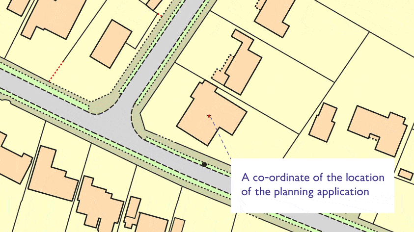 Animated GIF showing polygons marking various features