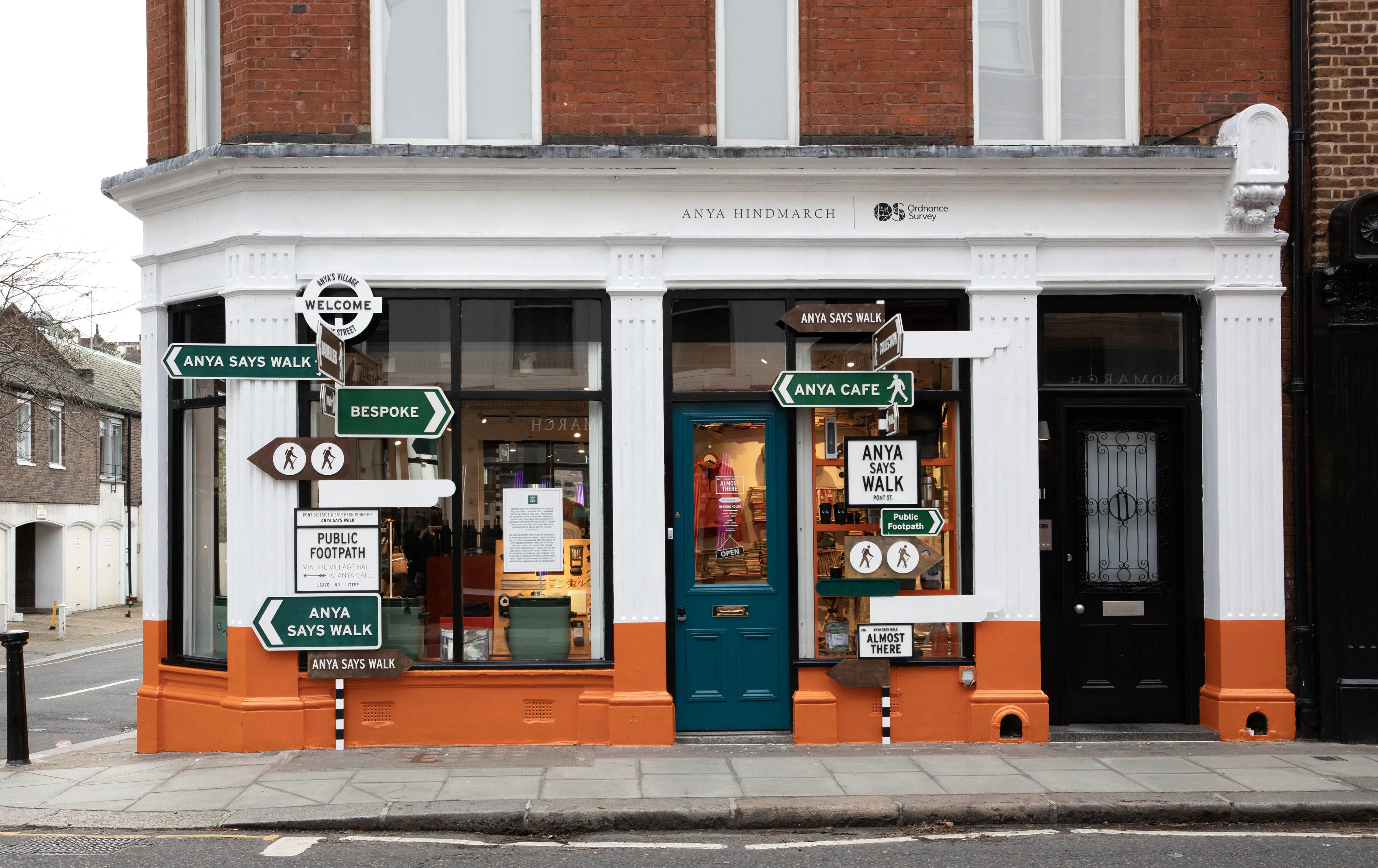 'Anya Says Walk' shopfront of the concept store in Pont Street, London.
