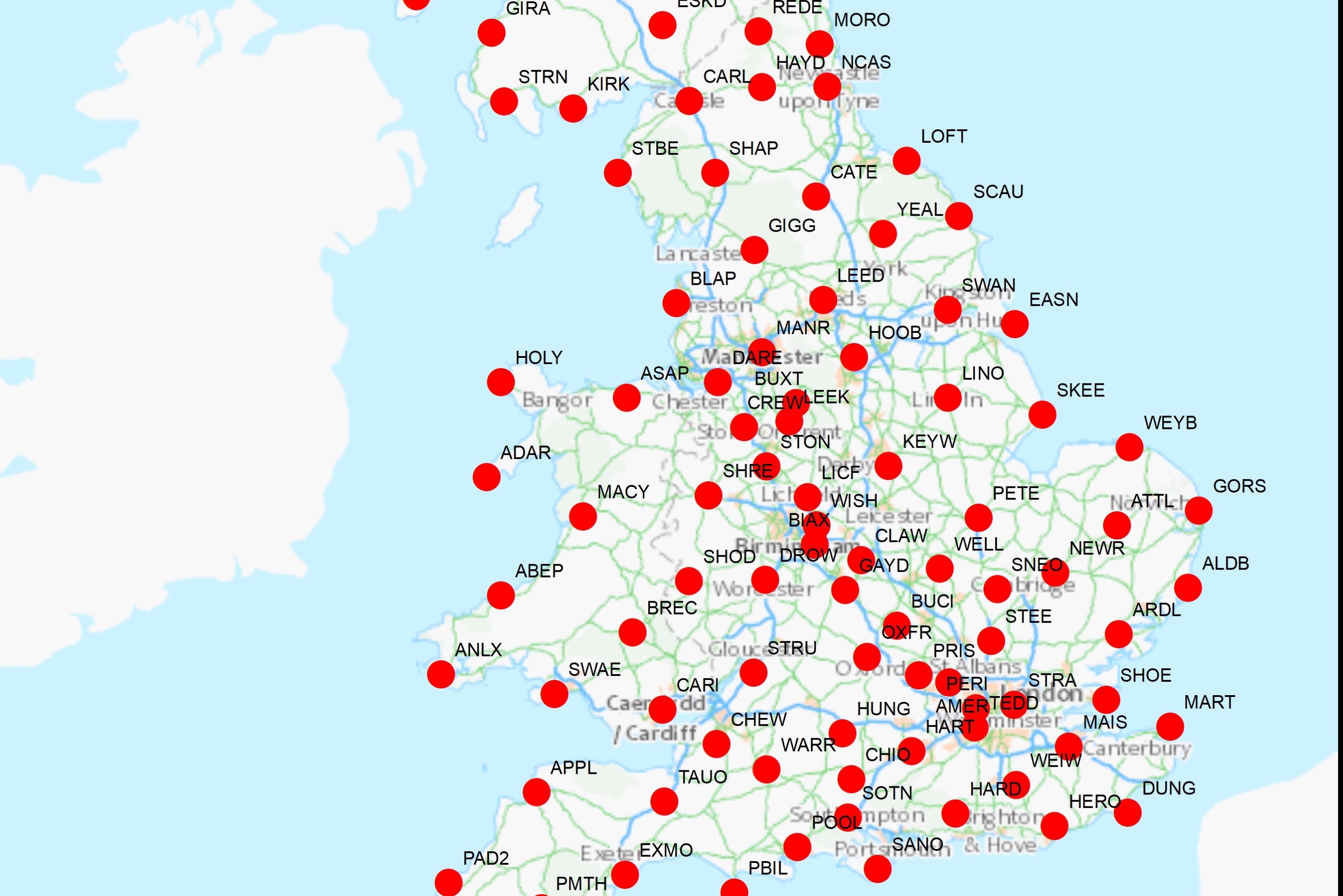OS RINEX network map