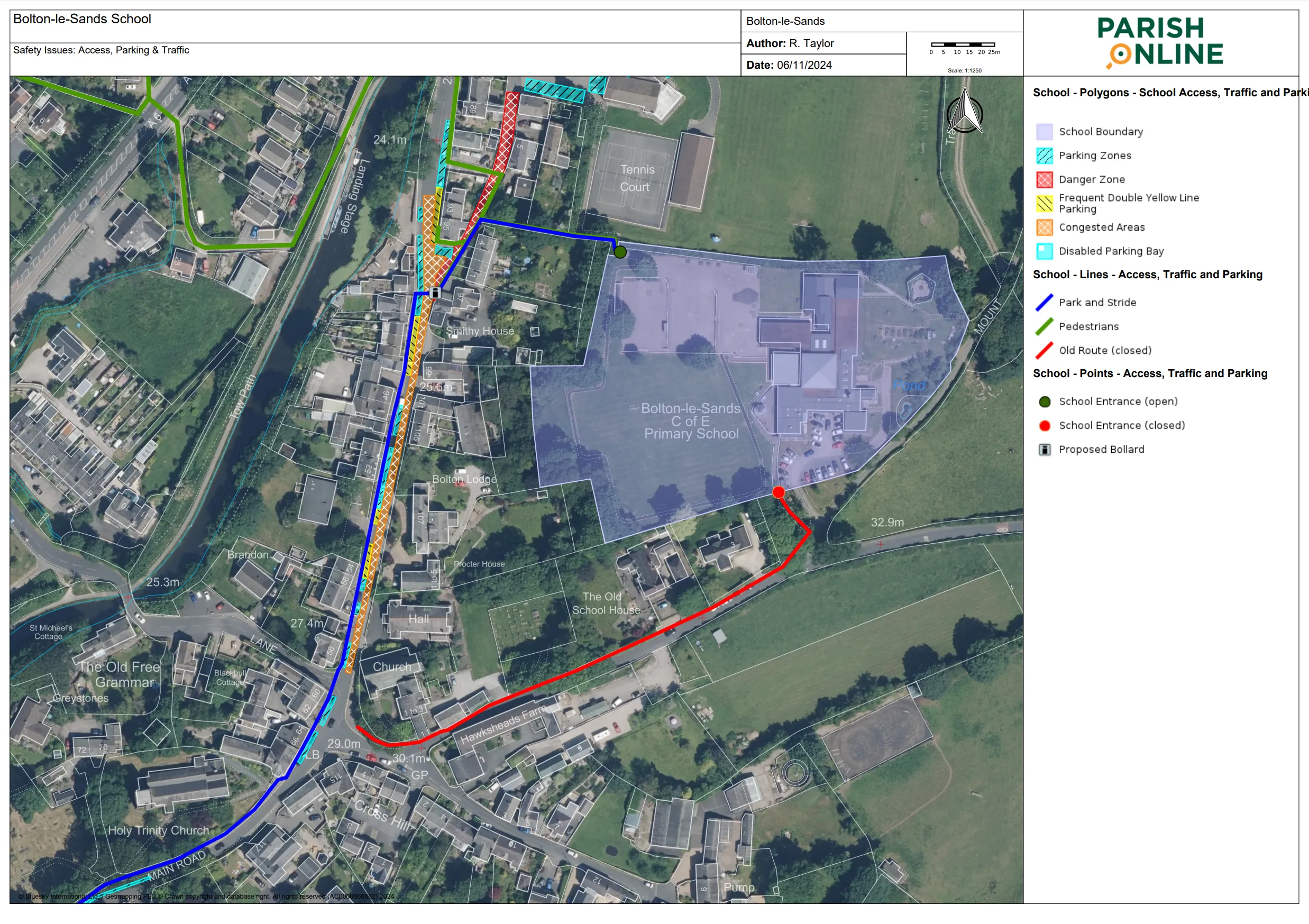 An example of Parish Online mapping tool
