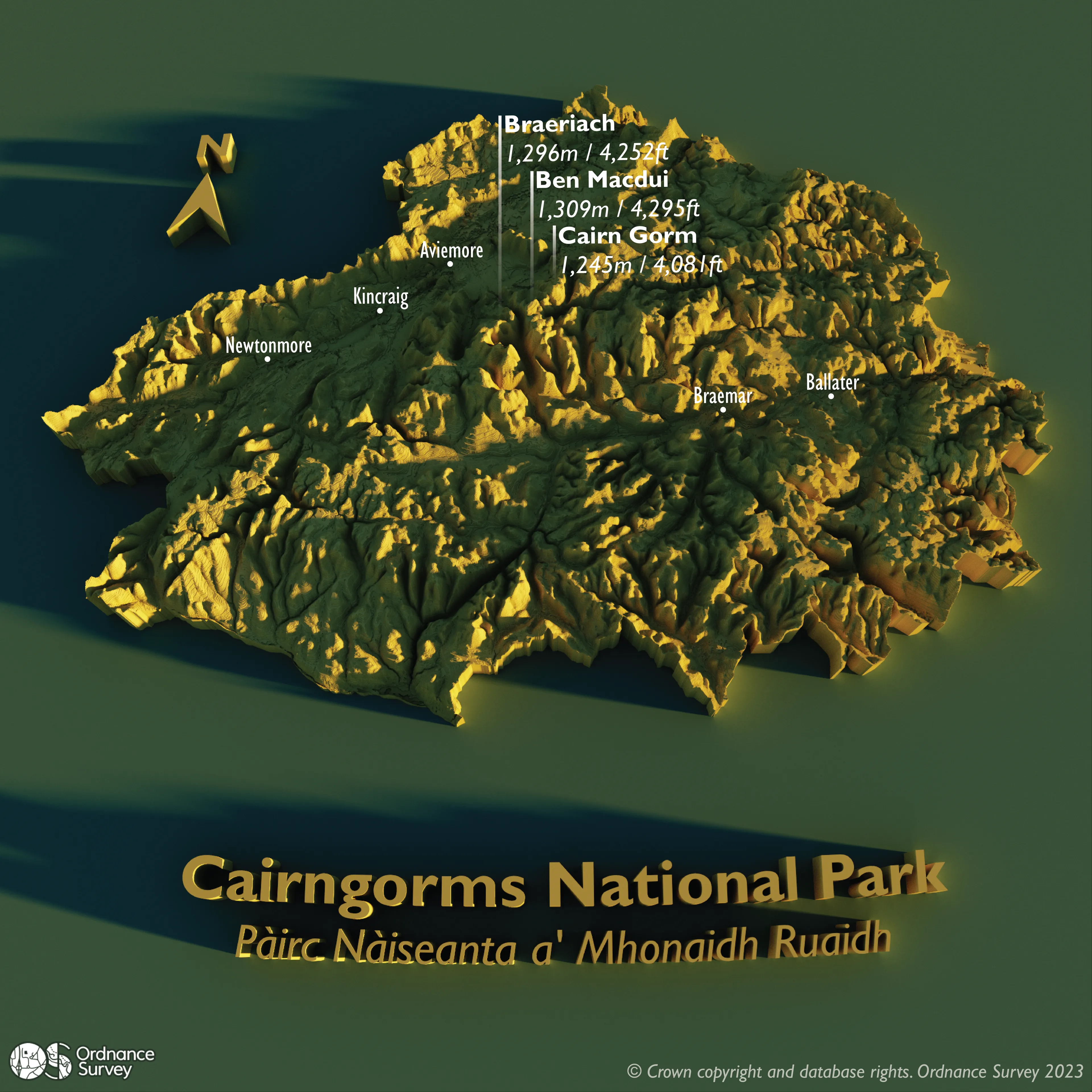 3D visualisation of the Cairngorms National Park.