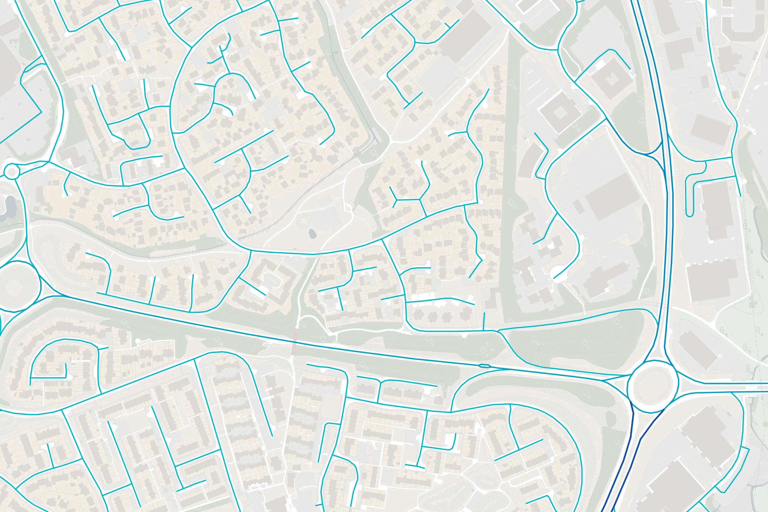 Map of Southampton using OS MasterMap Highways Network with speed data